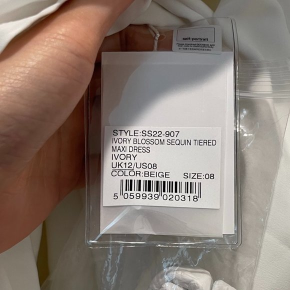 Ivory Blossom Sequin Tiered Maxi Dress  (Self-Portrait) - Picture 9 of 16